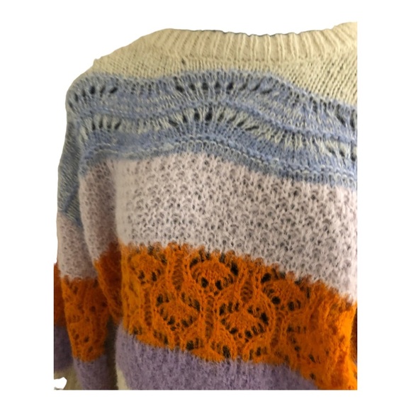 Vero Moda crochet knit colorblock new boho sweater size medium brand new - Picture 12 of 17